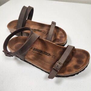 Birkenstock Daloa Sandals Womens size 39 Brown Slip On Ankle Strap Casual Shoes